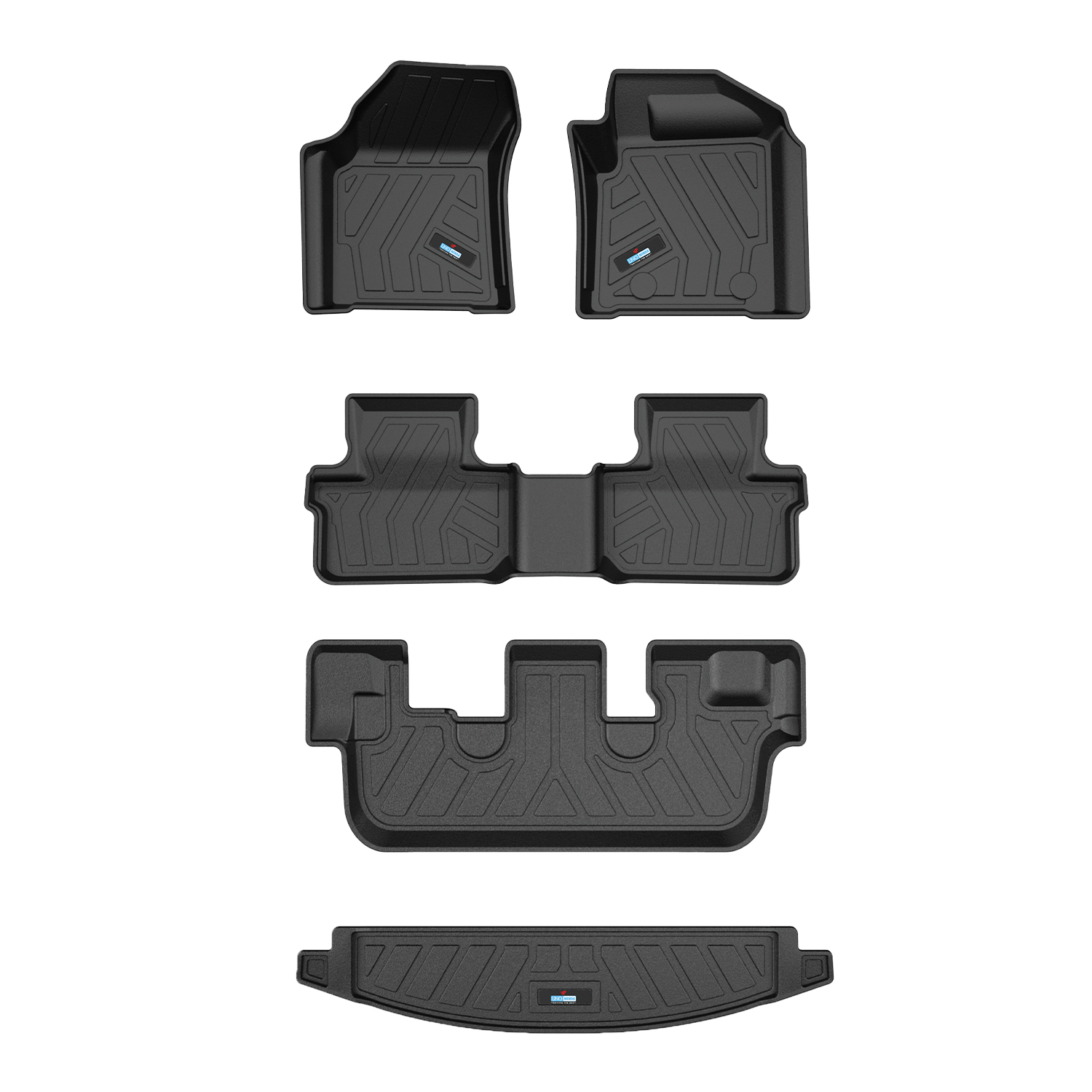 Uno Minda Lifetime 5D Car Mats 5 Piece (4 Row With Boot) For Tata Safari At 2nd Gen Jan - 2021 - Onwards  | Anti Slip | All Weather Mats | 100% Waterproof & Washable | Custom Fit